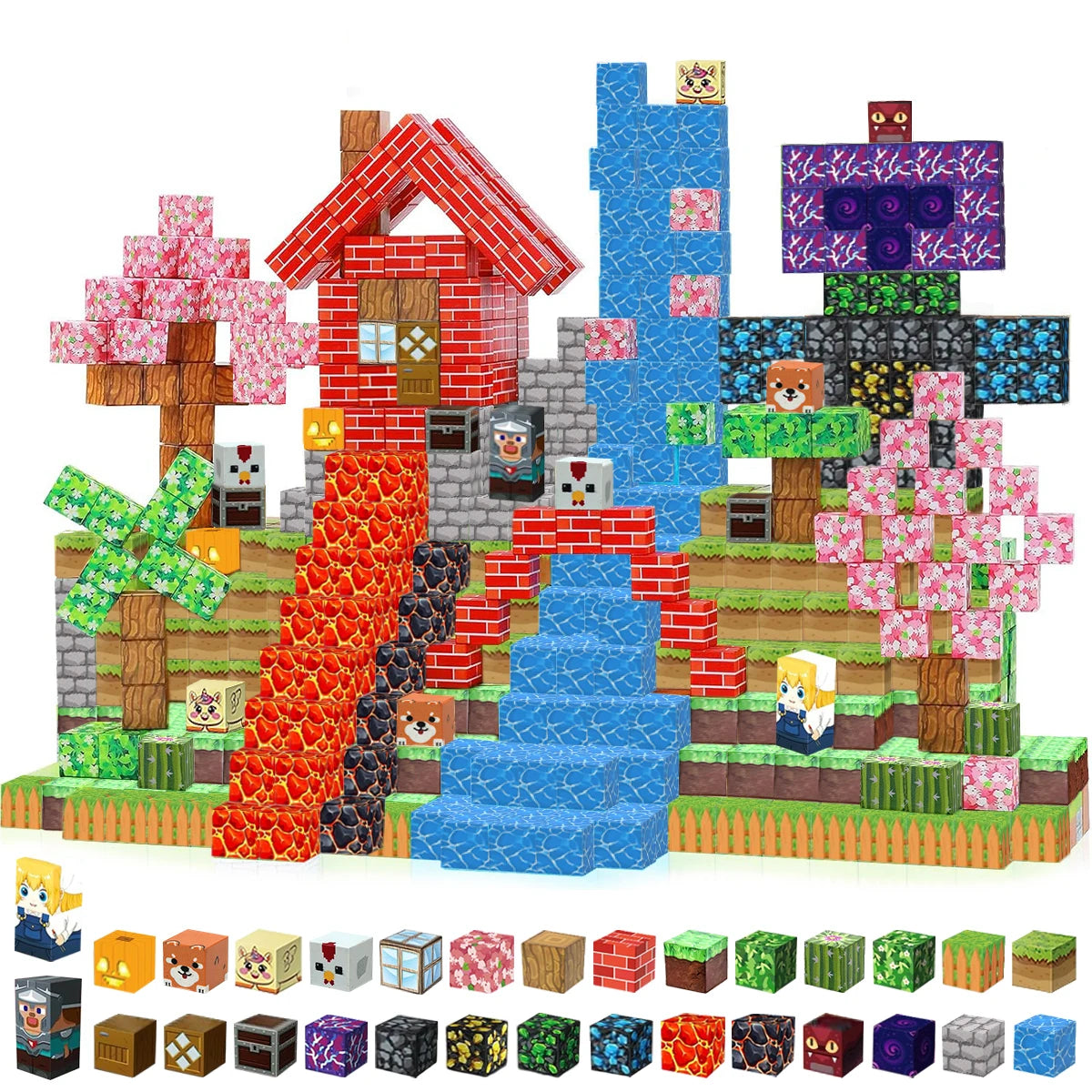 Magnetic Building Blocks Magnet Cube Set STEM Montessori Sensory Toy for Kids Boys Girls Ages 3+ DIY Model Children.