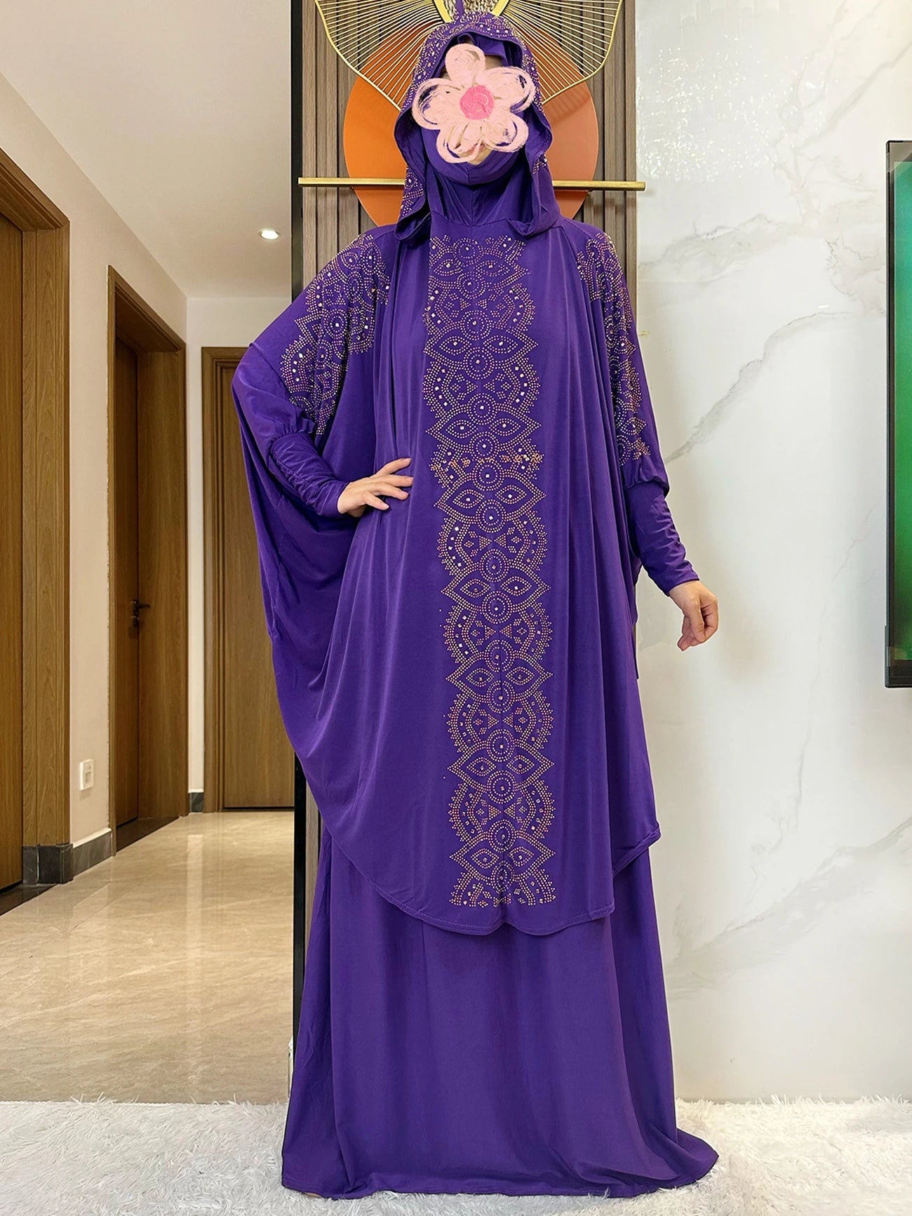 New Two Piece Set Solid Jilbab Prayer Muslim Abaya Set Women Prayer Garment Dress Hijab Long Khimar Skirt Sets Islamic Ramadan