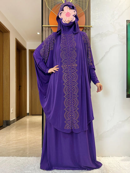 New Two Piece Set Solid Jilbab Prayer Muslim Abaya Set Women Prayer Garment Dress Hijab Long Khimar Skirt Sets Islamic Ramadan