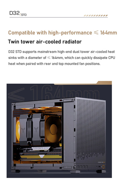 Jonsbo D32 STD/PRO MINI Desktop Case MINI-ITX MATX PC Case Support ATX/SFX Power Supply 240Water Cooling Computer Office Chassis.