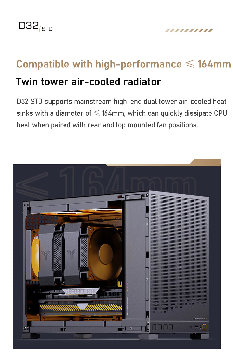 Jonsbo D32 STD/PRO Black MATX Desktop Small Case Support ATX/SFX Power Supply 240 Water Cooling Computer Office PC Case.