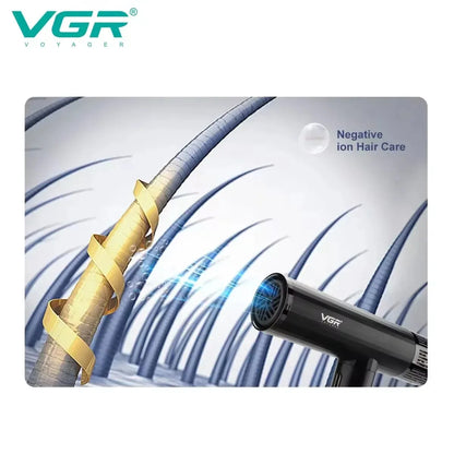 VGR Hair Dryer Professional Air Blower Brushless Motor Hair Dryer Machine 110000 RPM Negative Ion Hair Styling Blow Dryer V-427