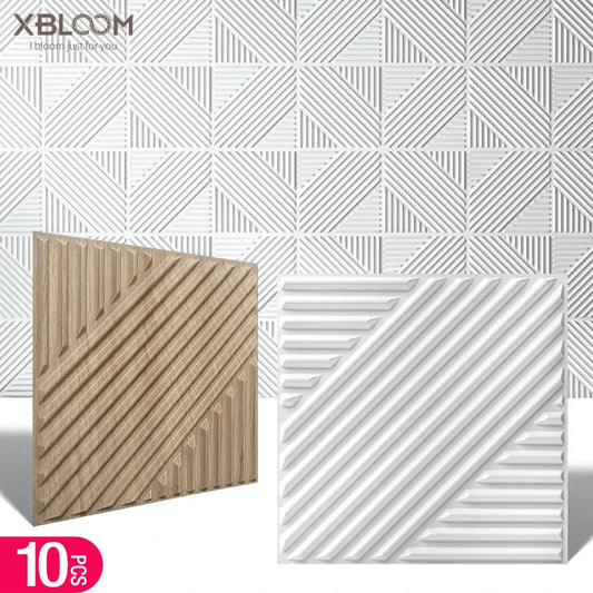 10pcs 30cm Wood grain 3D Stereo Wall Panel Diamond Not self-adhesive tile 3D wall sticker living room Bathroom tile wall paper