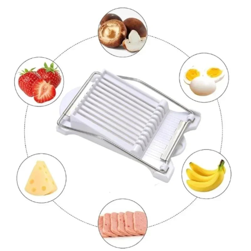 Multifunctional Luncheon Meat Slicer Stainless Steel Fruit Slicer Household Egg Hot Dog Cheese Slicer Kitchen Tools.
