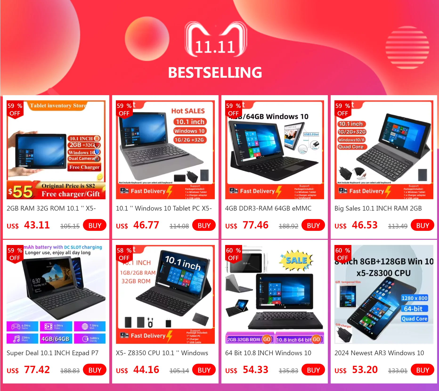 Hot Sales 64 Bit 10.1 INCH X5-Z8350 CPU AR10 Windows 10 Tablet 8GB DDR RAM 128GB ROM 1920 x 1200 IPS  Screen WIFI HDMI-Compatibe.