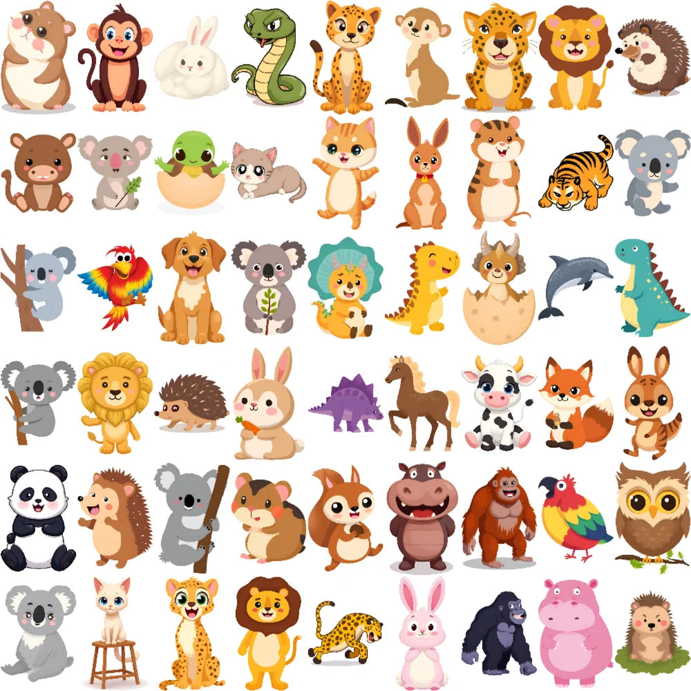 54 stücke Temporäre Tattoo Fictional Tier Darstellungen Cartoon Cartoon Tiere Wildlife Icons Temporäre Tattoo Aufkleber Für Arme.