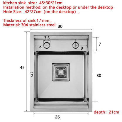 Küchenspüle aus Edelstahl 304, für Inselbar, gebürstete Oberfläche mit faltbarem Wasserhahn, Deckelabdeckung, Seifenspender, Gemüsebeckenwaschbecken