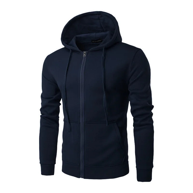 Autumn Men Sweatshirts Long Sleeve Jacket Hoodie Zipper Closure Jacket Male Hoodies Sweatshirt Slim Fit Male Clothing.