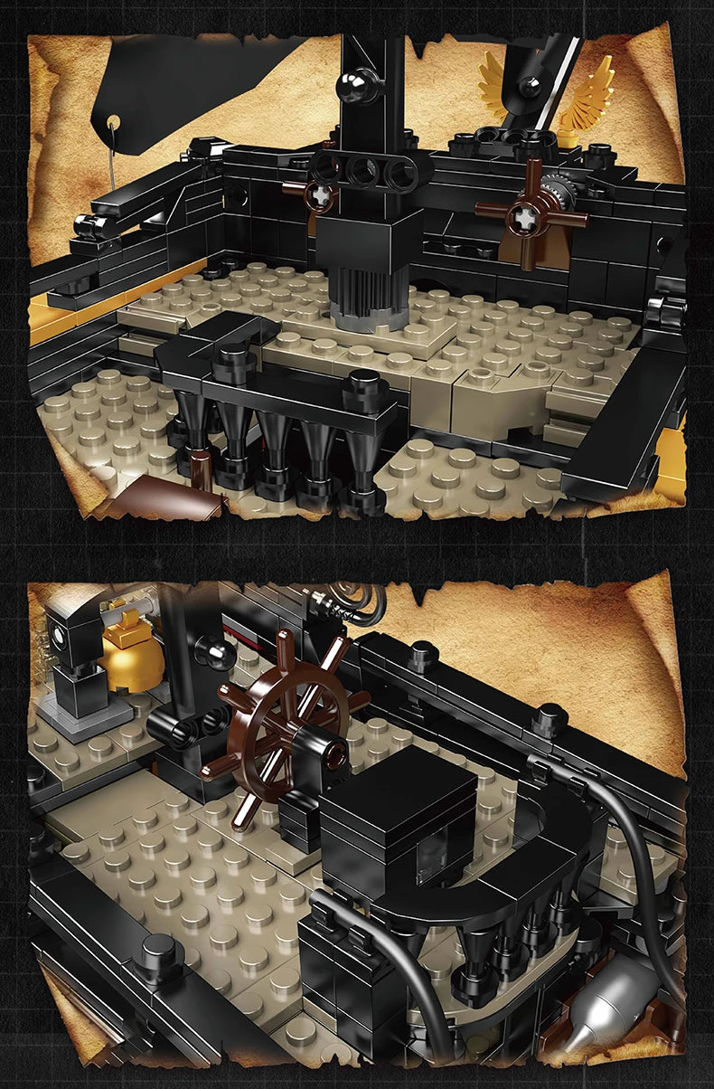 Mould King 13111 13199 Movie Toys The MOC Black Pearl Pirate Ship Model Assembly 16006 Building Block Brick Kids Christmas Gifts.