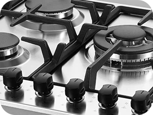 68cm 5-Burner Gas Hob Stainless Steel Gasherd Auto Flame Shield & Dual Fuel (Erdgas/LPG) 10460W Pro Line Built-in/Standherd.