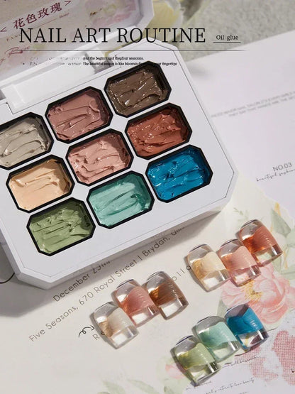 Nail Art UV Oil Paintting Gel for Nails DIY Carve Patterns 3D UV Texture Gel Carving Flowers Accessories for Manicure Tools.