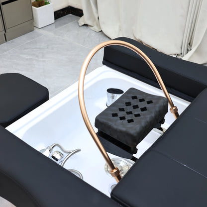 XinSheng Elektrisch verstellbares Lift-Shampoo-Bett, Massagetisch, All-in-One-Salon-SPA-Massagebett mit Haarwaschbecken und Fußbad