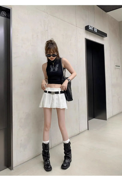 Pleated Buckle Knight Boots for Women Autumn Brown PU Leather Mid Calf Boots Woman Slip-On Thick Heel Riding Botas Mujer 2024.