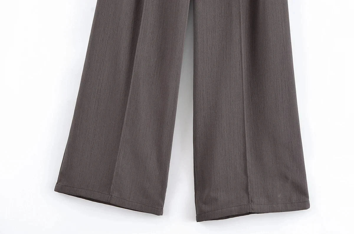 Casual Pants 2 Pieces Sets For Women Short Sleeve Coat High Waist Trousers Women's Suit 2025 Two Pieces Loose Woman Outfits.