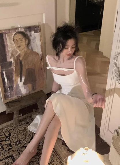 Sommer y2k Spaghetti träger Abend party Kleider solide elegante ärmellose sexy A-Linie kurzes Kleid ein Stück Vestido Mujer.