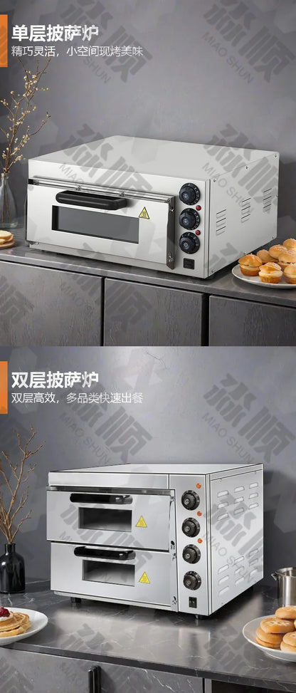 Pizzaofen aus Edelstahl, Ofen mit fester Temperatur und Timing