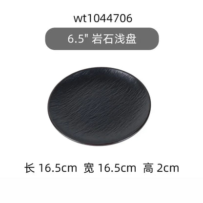 Hotpot Restaurant Melamine Tableware Black Frosted Dinner Plate Japanese Sushi Plates Not Easily Broken Snack Fruit Dishes
