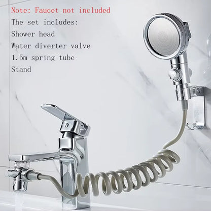 Faucet external shower extender washbasin swimming pool shampoo shower handwashing bathroom shower booster nozzle kit