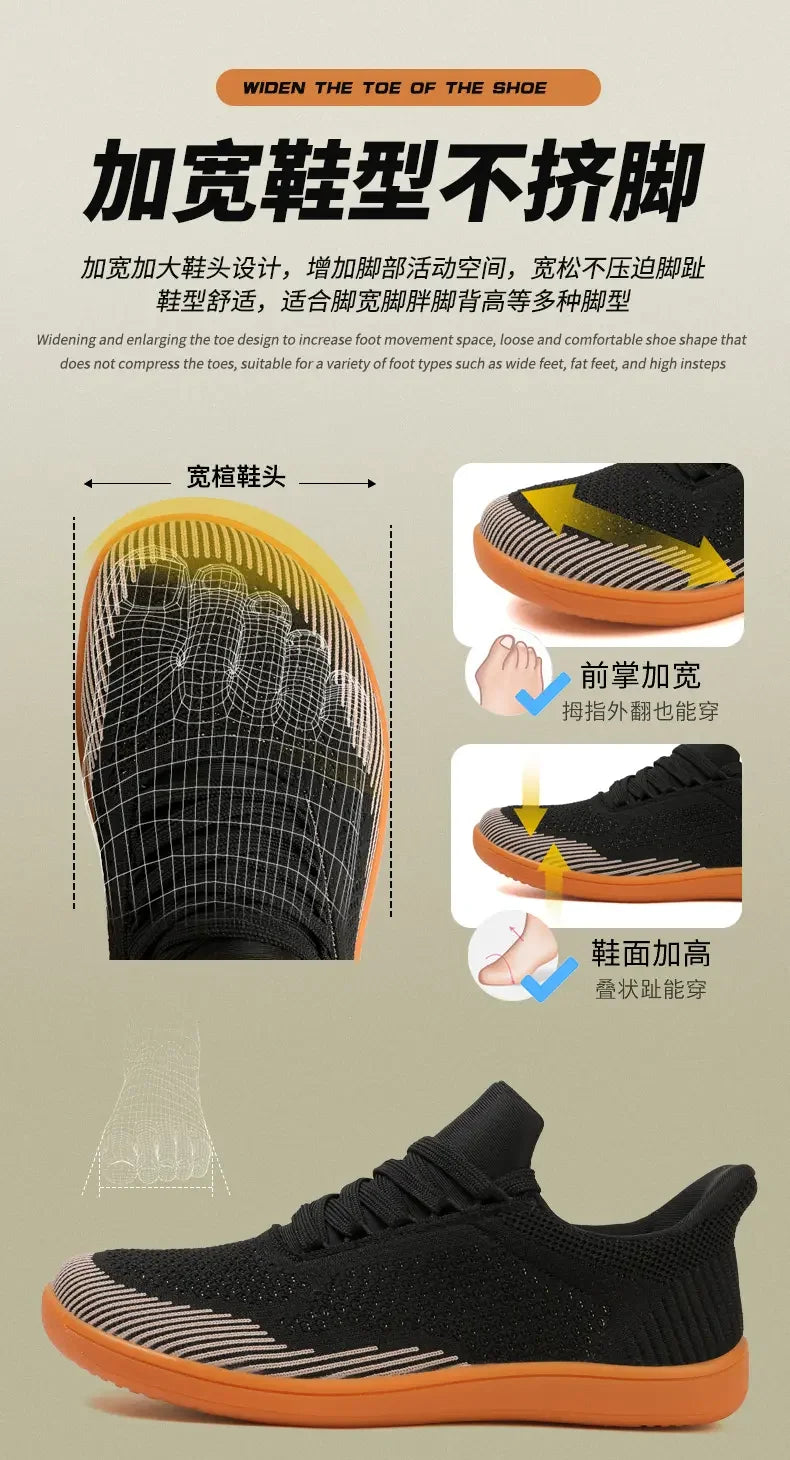 Sommer Breite Schuhe Männer Barfuß Breite Kappe Weichen Sohlen Outdoor Jogging Lace Up Casual Sneaker Atmungsaktive Laufschuhe Tenis Jeans.