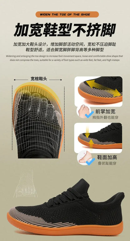 Sommer Breite Schuhe Männer Barfuß Breite Kappe Weichen Sohlen Outdoor Jogging Lace Up Casual Sneaker Atmungsaktive Laufschuhe Tenis Jeans.