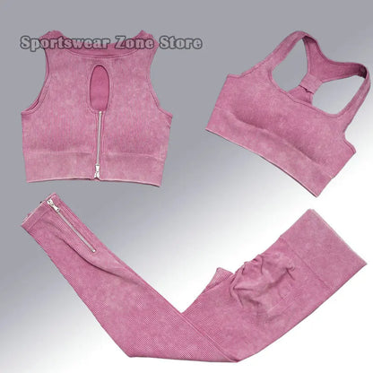 Yoga Suit High Waist Leggings Running Training Tights Sports Outfits Long Sleeve Crop Top Bra Seamless Fitenss Set Fitness Wear