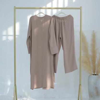 Muslim Abaya Two Piece Muslim Set for Woman Ramadan Dress Islamic