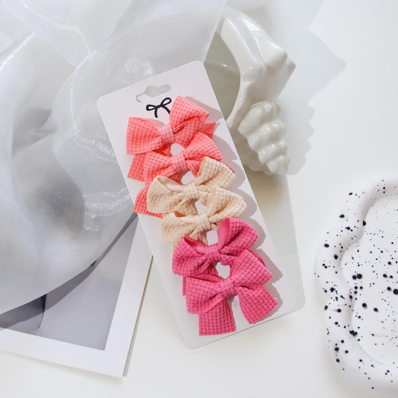 6/10Pcs/Set 2025 Fashion New Cute Ribbon Bowknot Hair Clips for Kids Handmade Baby Girls Hair Accessories