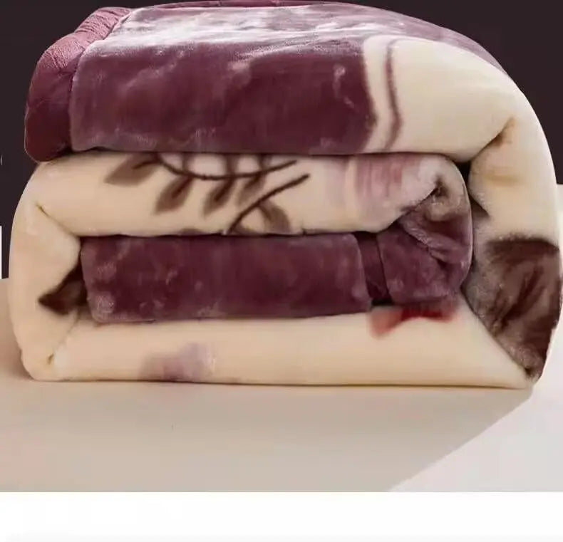 Red Rose Pattern Plush Blanket Upgraded Thickened Cold Resistant Quilt Multi Purpose Machine Wash Skin Friendly Bedding Sheet.