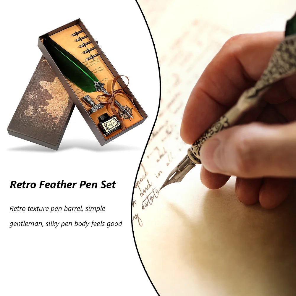 Retro Vintage Kalligraphie Feder Dip Stift Brunnen Stifte Schreiben Tinte Set Kreative Schreibwaren Quill Stift Kunst Liefert Handwerk Geschenke.