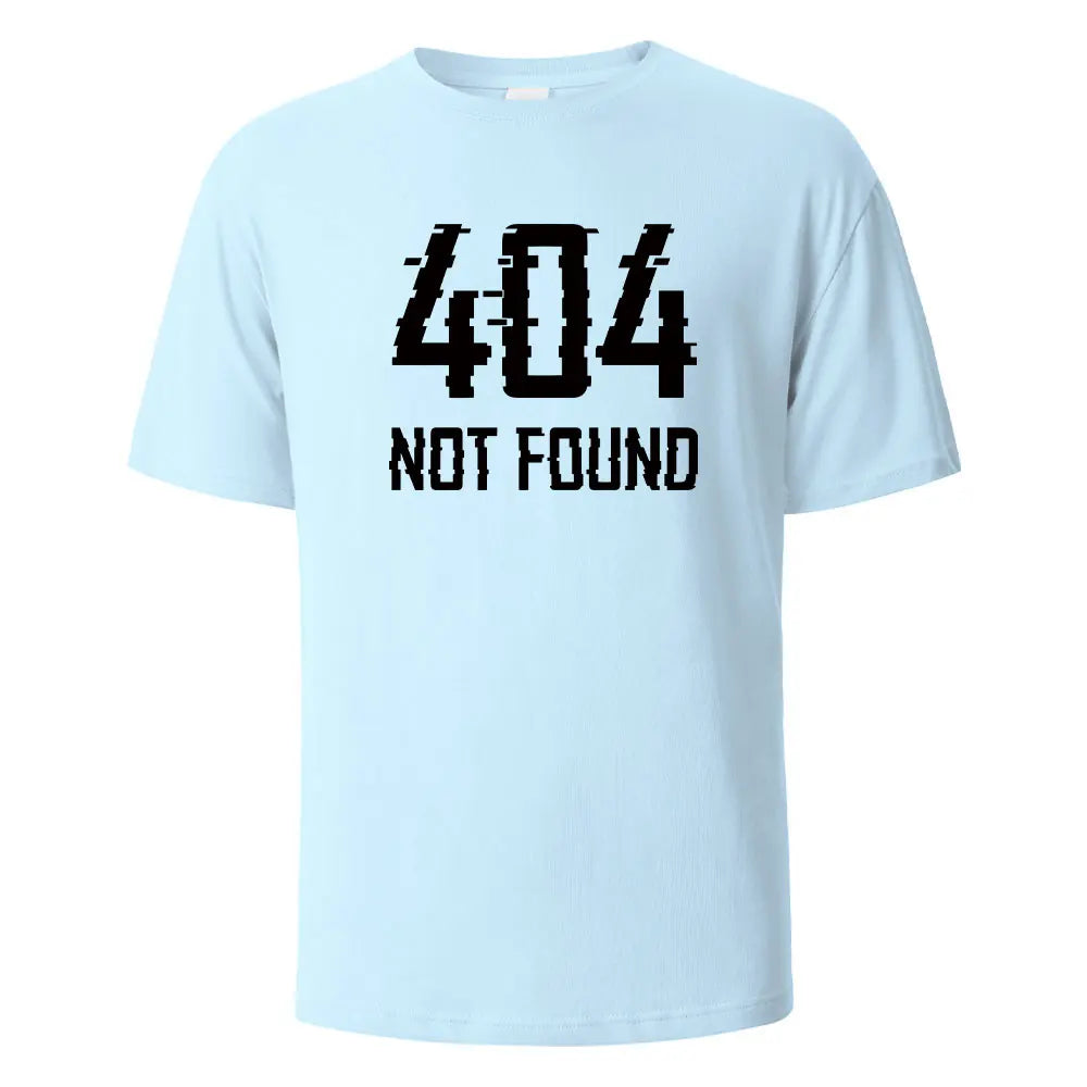 404Not Found Print T-Shirt Summer Tees For Men Women 100% Cotton O-neck Oversize Casual Short sleeved Tops.