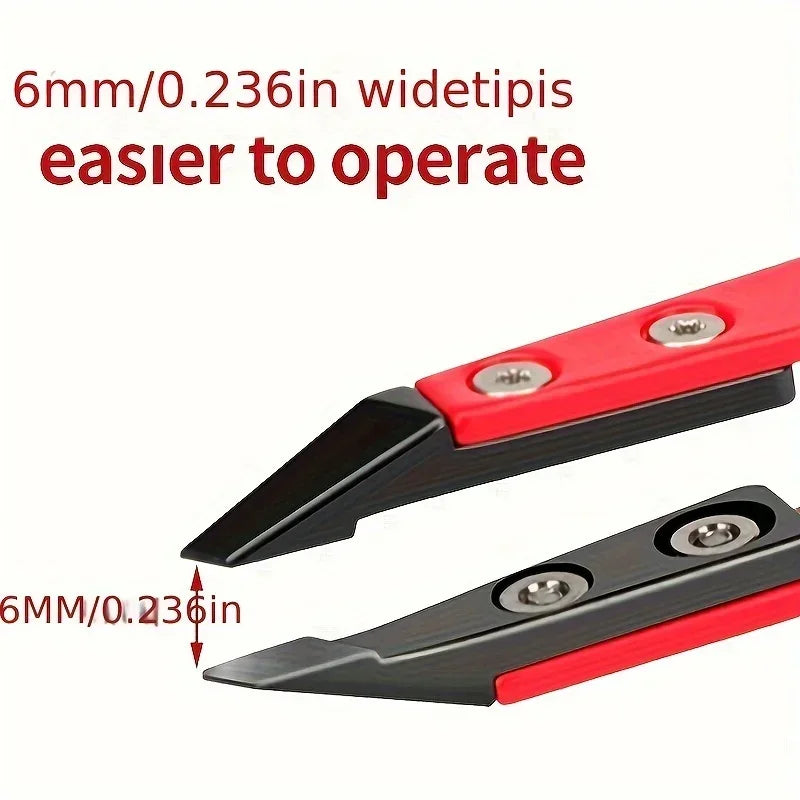 Zirconia Ceramic Pointed Tweezers Stainless Steel Tweezers with Slanted Tips Edges Eyebrows Beards Hair  Eyelash Tweezers.