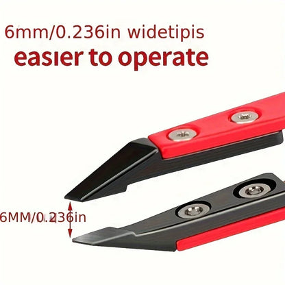 Zirconia Ceramic Pointed Tweezers Stainless Steel Tweezers with Slanted Tips Edges Eyebrows Beards Hair  Eyelash Tweezers.