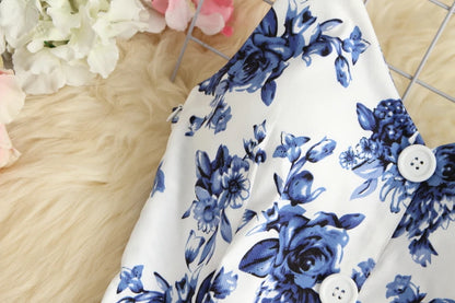 ALPHALMODA-Stretchy Tank-Kleid für Damen, schmales Baumwollkleid, einreihig, Blumendruck, elegant, Sommer, neu.