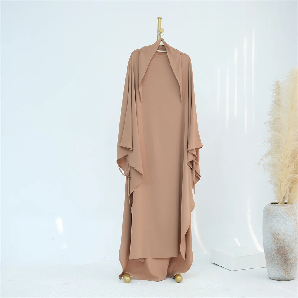 Ramadan Eid Khimar Abaya Dubai Turkey Islam Muslim Maxi Hijab Dress Nida Prayer Clothes For Women Kebaya Robe Femme Musulmane