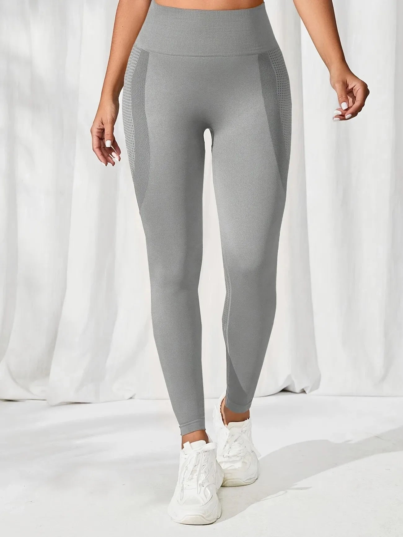 Atmungsaktive Yoga-Leggings mit hoher Taille für Damen, einfarbig, Bauchkontrolle, Sportbekleidung, bequeme Fitness-Studio-Strumpfhose, Activewear.