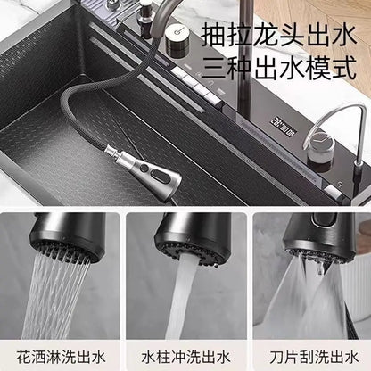 Whale Flying Rain Ultra Thick Kitchen Honeycomb Sink Stainless Steel Single Slot