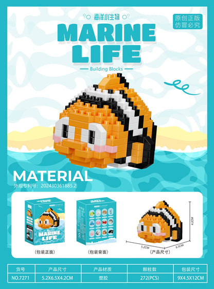 Marine Animals Micro Particle Building Blocks Toys for Children 6 to 10 Years Animal Diy Assembled Toys Puzzle Games Child Gifts