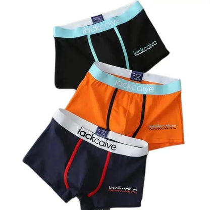 3Pcs Männliche Höschen Baumwolle männer Unterwäsche Boxer Atmungsaktiv Mann Boxer Gedruckt Unterhose Bequeme Shorts Männer Unterwäsche M-3XL