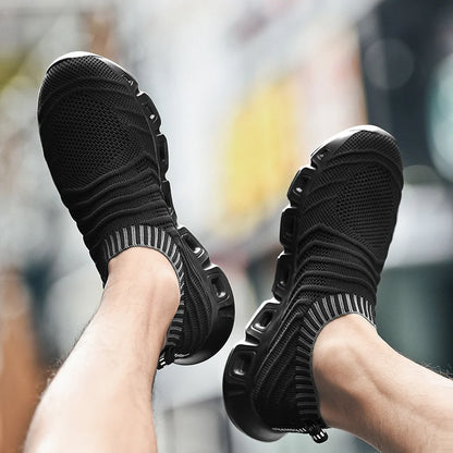 Hot Sale Harajuku Men Soft Casual Shoes Breathable Stylish Sport Sneakers Male Outdoor Flats Walking Sock Shoes Plus Size 39-48