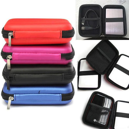 2.5 Inch HDD Box Bag Case Portable Hard Drive Bag for External Portable HDD hdd box case Cable storage Bag Protection Black/Blue.