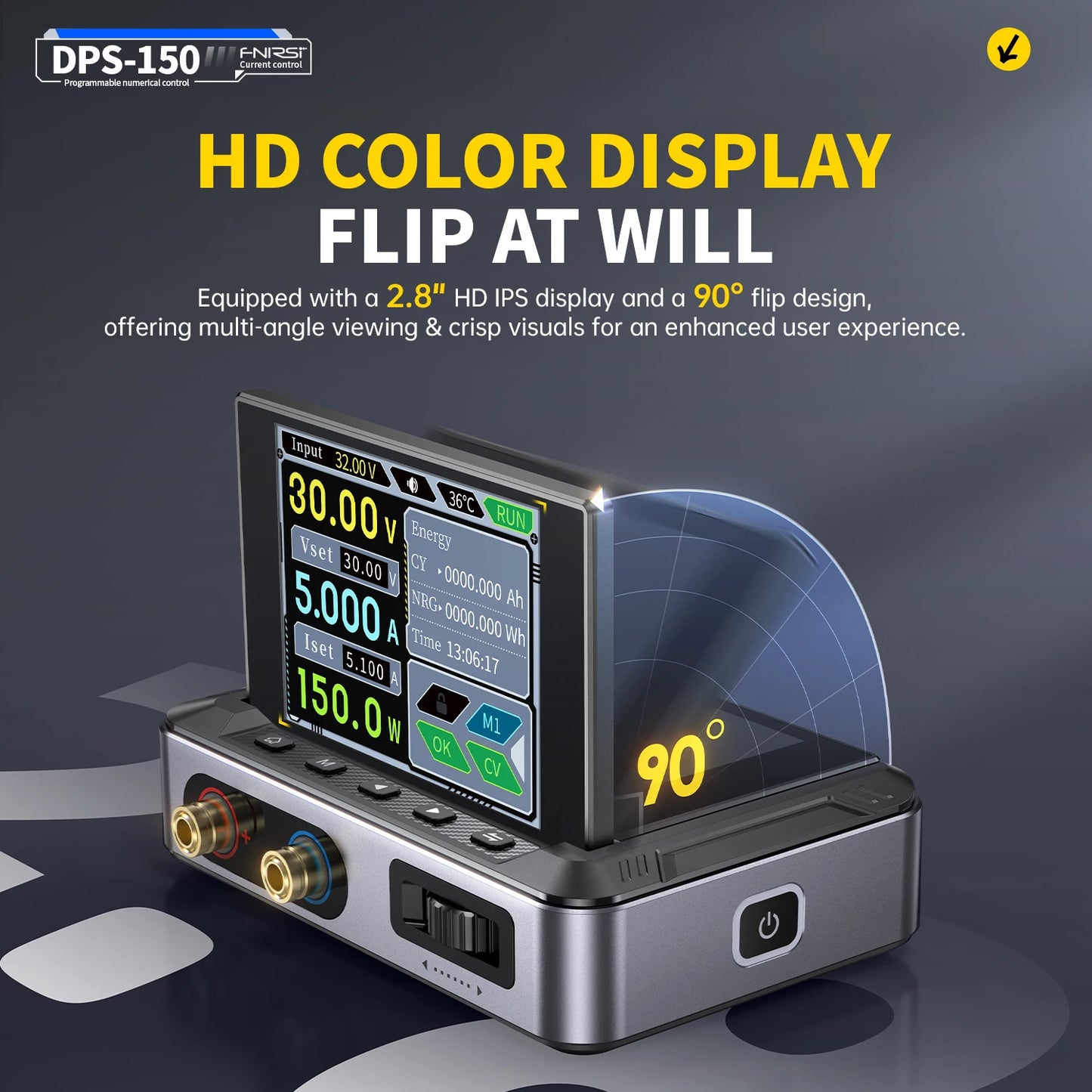 FNIRSI DPS-150 Laboratory DC Power Supply CNC Adjustable 30V 5A Digit Display Mini Portable Regulator Switching Power Supply.