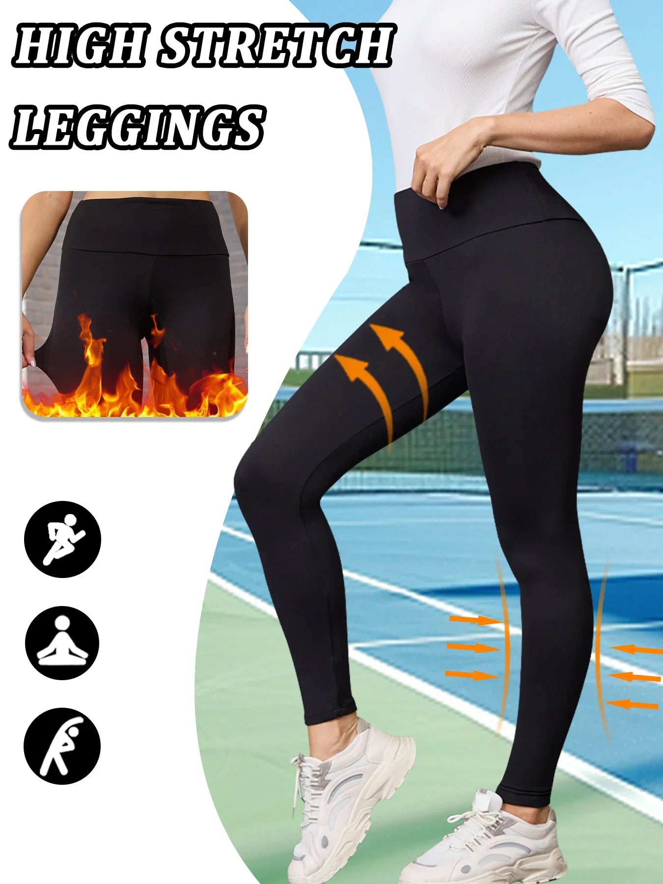 5 Pack Womens Thermal Fleece Lined High Waisted Leggings Workout Winter Warm Thick Tights Soft Yoga Pants.