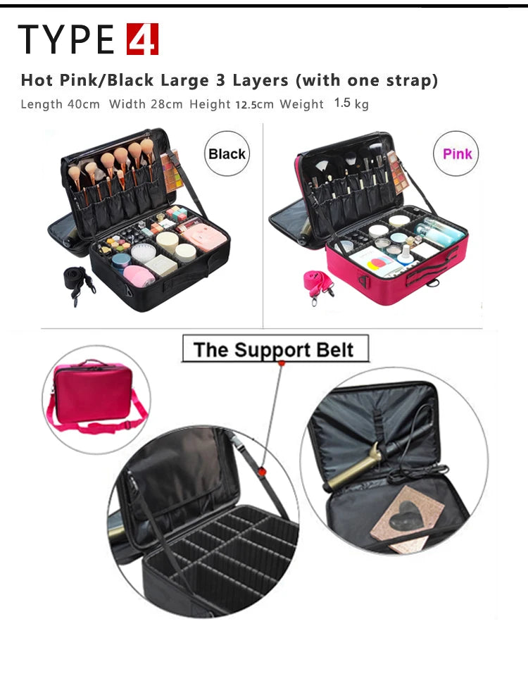 New Oxford Cloth Makeup Bag For Women Waterproof Large Capacity  Travel Cosmetic Case.