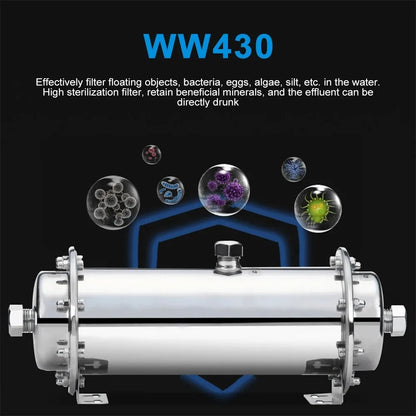 DIVEDEER 600L~3000L household water filter PVDF ultrafiltration purifier with washable pipe type direct drinking water kitchen.