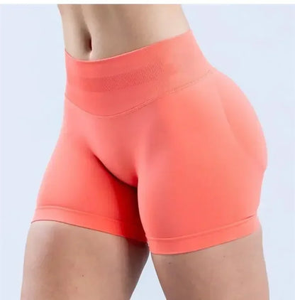 Summer High Waisted Yoga Shorts Women  Fashionable and Sexy Running Fitness Pants Solid Color High Elastic Yoga Leggings