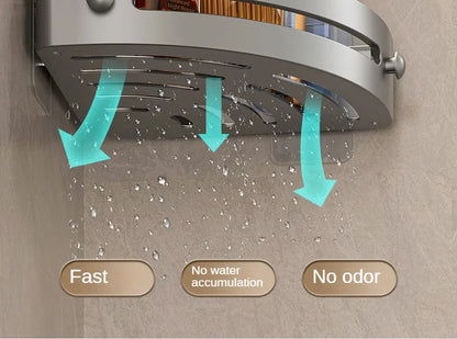 2PCS Badezimmer Regale Küche Lagerung Organizer Kunststoff Shampoo Rack Dusche Regal Bad Zubehör Kein Bohrer Regal