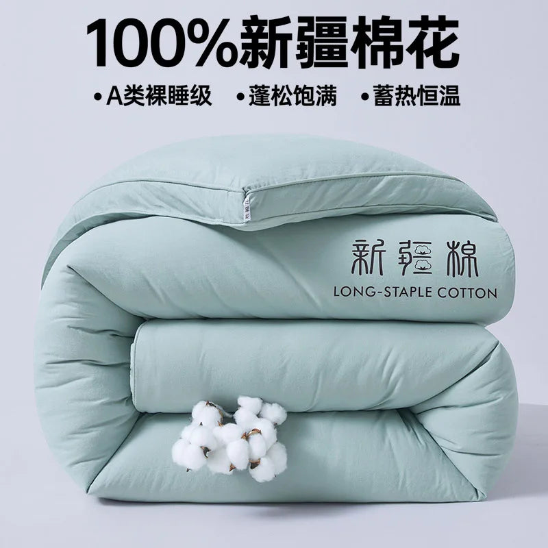 2025 new class A Xinjiang cotton thickened winter quilt spring and autumn quilt pure cotton quilt student dormitory warm.