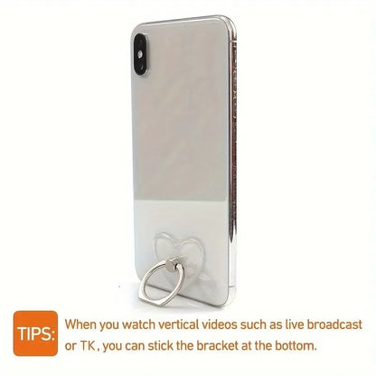 Transparent Cute Animal Round Phone Stand Foldable 360 Rotating Mobile Phone Ring Holder Smart Phone Accessories.