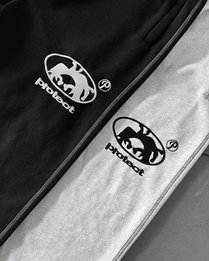 Streetwear PROTECT Mode Brief Stickerei Lose Jogginghose männer Und frauen Y2K Harajuku Hip-Hop Gothic Casual Joker Hosen