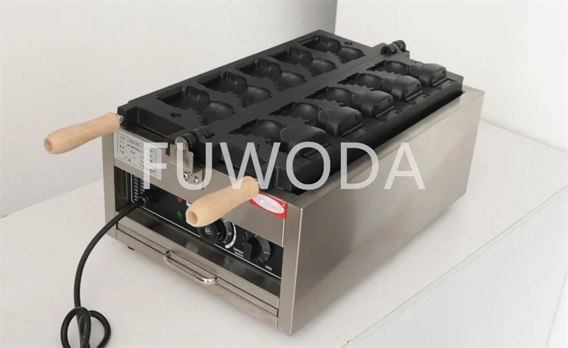 Customizable Electric 110V/220V Non-sticking Stainless Steel Dinosaur Waffle Making Machine Open Mouth Taiyaki Waffle Machine.